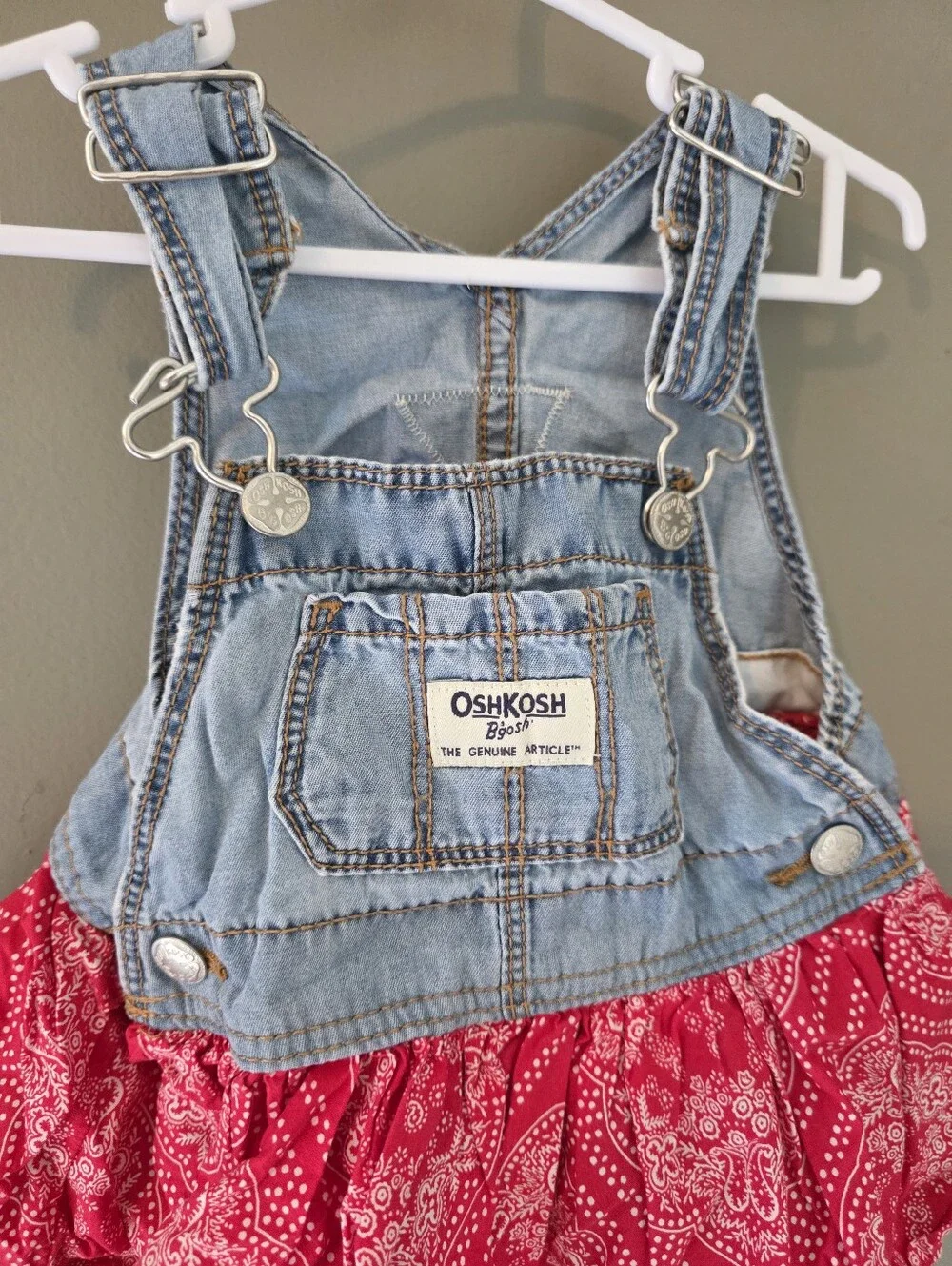 Oshkosh Denim Red Western Cowgirl Dress 6m
